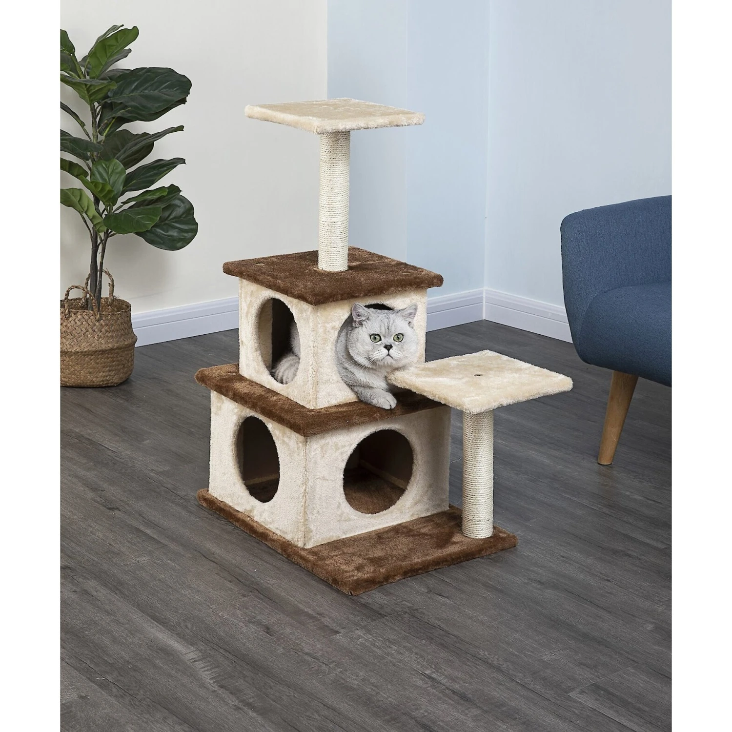 Go Pet Club 32-in Economical Cat Tree House, Beige/Brown 3 Go Pet Club 32-in Economical Cat Tree House, Beige/Brown