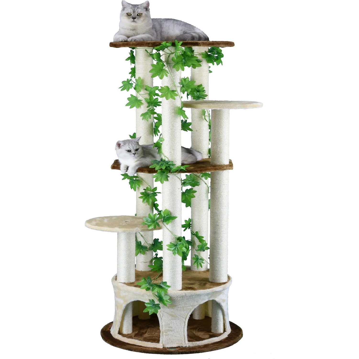 Go Pet Club 61-in Forest With Leaves Cat Tree, Beige/ Brown 4 Go Pet Club 61-in Forest With Leaves Cat Tree, Beige/ Brown - Image 2