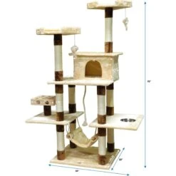 Go Pet Club 70-in IQ Busy Box Cat Tree Condo, Beige -Almo nature Sales 217132 PT3. AC SS1800 V1671226287