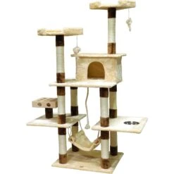 Go Pet Club 70-in IQ Busy Box Cat Tree Condo, Beige -Almo nature Sales 217132 pt2. AC SS1800 V1579196010