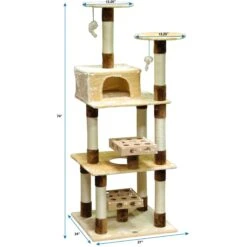 Go Pet Club 74-in IQ Busy Box Cat Tree Condo, Beige -Almo nature Sales 217148 PT3. AC SS1800 V1671226226