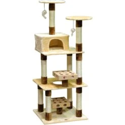 Go Pet Club 74-in IQ Busy Box Cat Tree Condo, Beige -Almo nature Sales 217148 pt2. AC SS1800 V1579196048