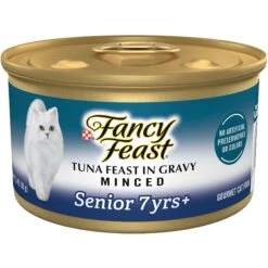 Fancy Feast Tuna Feast In Gravy Minced Senior 7+ Canned Cat Food, 3-oz Can, Case Of 24