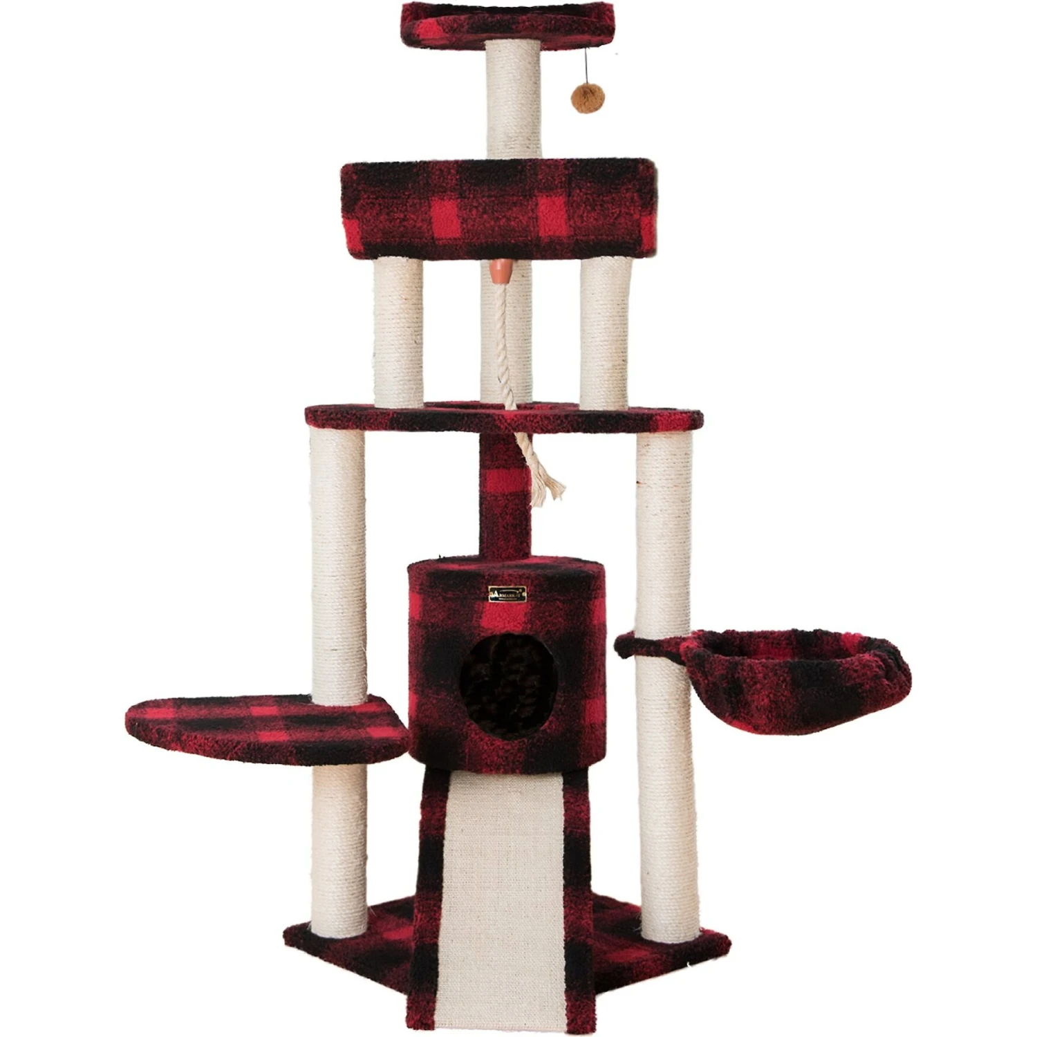 Armarkat 58-in Classic Cat Tree, Tartain Plaid 5 Armarkat 58-in Classic Cat Tree, Tartain Plaid - Image 3