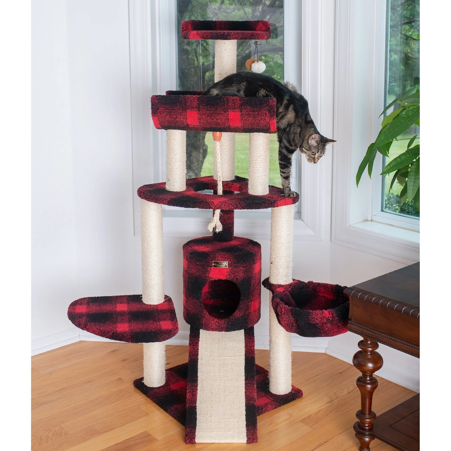 Armarkat 58-in Classic Cat Tree, Tartain Plaid 7 Armarkat 58-in Classic Cat Tree, Tartain Plaid - Image 5