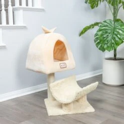 Armarkat 31-in Cat Scratching Post & Condo Cat Tree, Goldenrod 13 Armarkat 31-in Cat Scratching Post & Condo Cat Tree, Goldenrod -Almo nature Sales 219012 PT2. AC SS1800 V1603326106