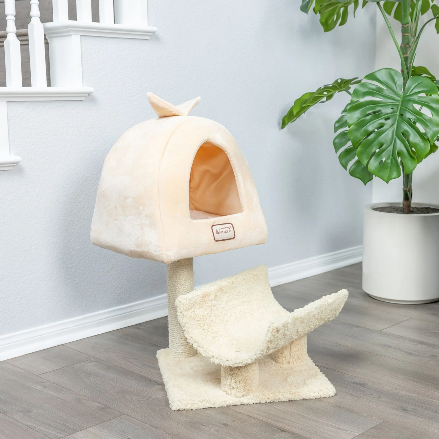 Armarkat 31-in Cat Scratching Post & Condo Cat Tree, Goldenrod 5 Armarkat 31-in Cat Scratching Post & Condo Cat Tree, Goldenrod - Image 3
