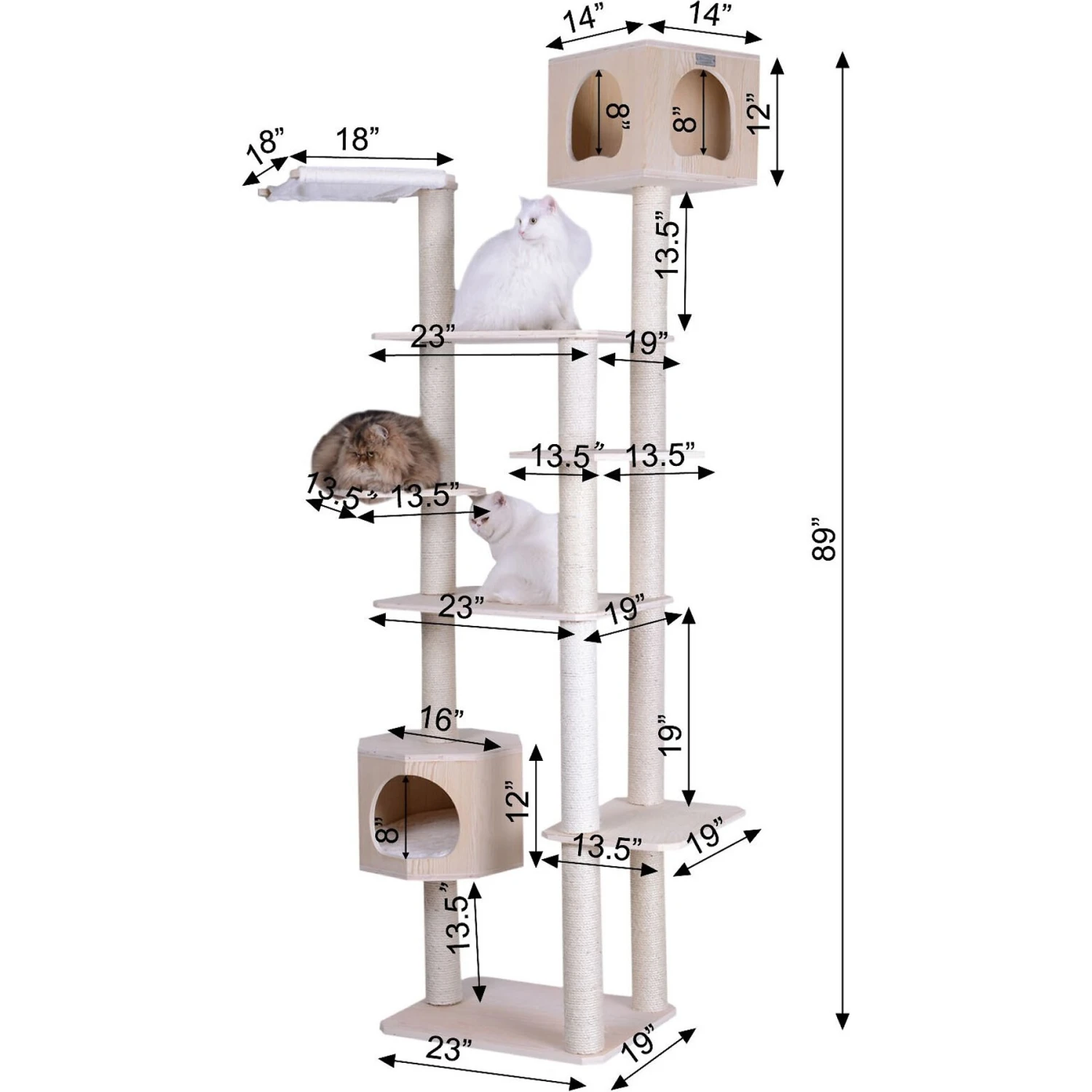 Armarkat 89-in Premium Scots Pine Cat Tree Tower 4 Armarkat 89-in Premium Scots Pine Cat Tree Tower - Image 2