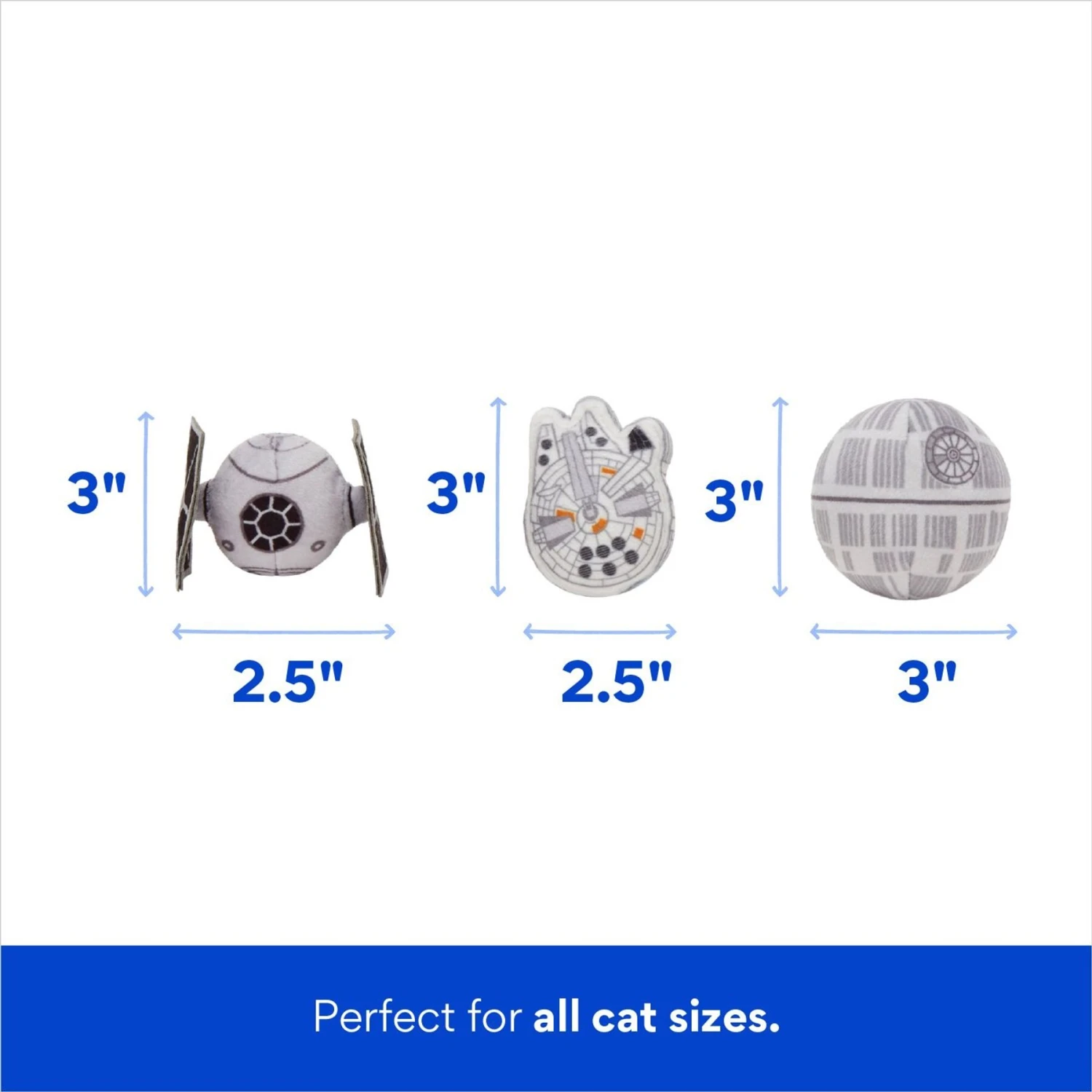 STAR WARS Galactic Empire Ships Plush Cat Toy With Catnip, 3 Count 4 STAR WARS Galactic Empire Ships Plush Cat Toy With Catnip, 3 Count - Image 2