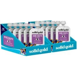 Solid Gold Bone Broth Tuna Shreds Grain-Free Wet Cat Food Topper, 3-oz Pouch, Case Of 12