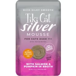 Tiki Cat Luau Velvet Mousse Salmon & Pumpkin In Broth Senior Wet Cat Food, 2.8-oz, Case Of 12