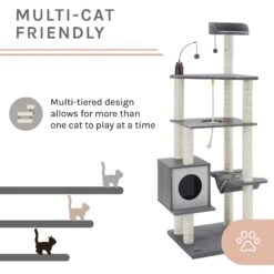 Sam's Pets Tyrone 70.5-in Cat Tree, Gray -Almo nature Sales 261874 PT3. AC SS1800 V1635017192
