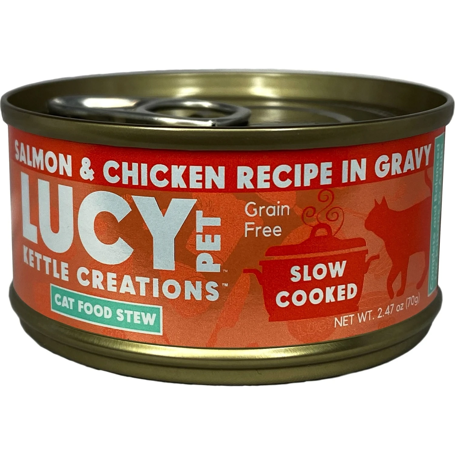 Lucy Pet Products Kettle Creations Salmon & Chicken Recipe In Gravy Wet Cat Food, 2.47-oz Can, Case Of 12 3 Lucy Pet Products Kettle Creations Salmon & Chicken Recipe In Gravy Wet Cat Food, 2.47-oz Can, Case Of 12