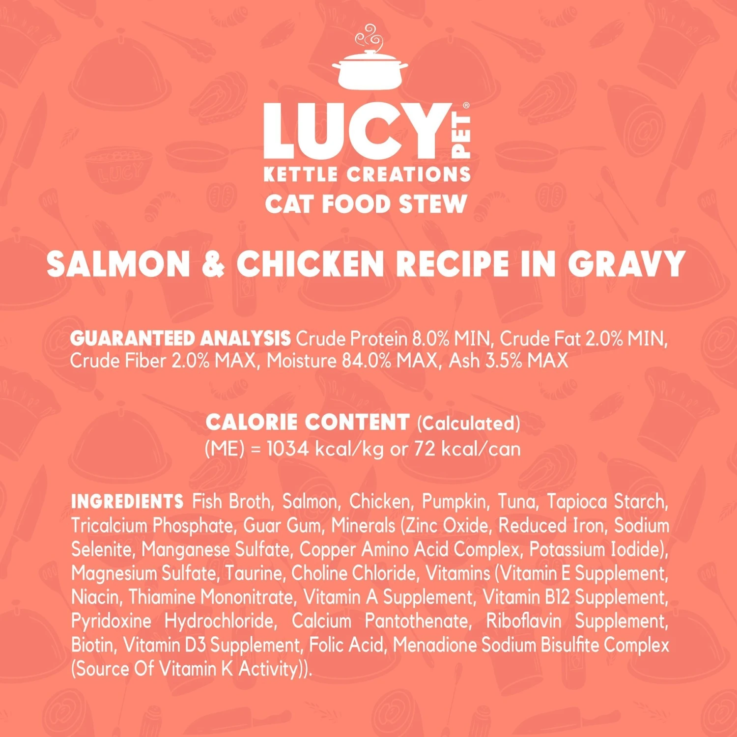 Lucy Pet Products Kettle Creations Salmon & Chicken Recipe In Gravy Wet Cat Food, 2.47-oz Can, Case Of 12 7 Lucy Pet Products Kettle Creations Salmon & Chicken Recipe In Gravy Wet Cat Food, 2.47-oz Can, Case Of 12 - Image 5