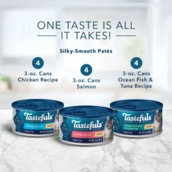 Blue Buffalo Tastefuls Salmon, Chicken, Ocean Fish & Tuna Entrées Variety Pack Pate Wet Cat Food, 3-oz Can, Case Of 12 13 Blue Buffalo Tastefuls Salmon, Chicken, Ocean Fish & Tuna Entrées Variety Pack Pate Wet Cat Food, 3-oz Can, Case Of 12 -Almo nature Sales 264515 PT2. AC SS1800 V1689355692