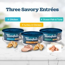 Blue Buffalo Tastefuls Chicken, Turkey & Chicken & Ocean Fish & Tuna Entrées Variety Pack Pate Wet Cat Food, 5.5-oz Can, Case Of 12 -Almo nature Sales 264517 PT3. AC SS1800 V1608350541
