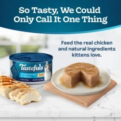 Blue Buffalo Tastefuls Chicken Entrée Kitten Pate Wet Cat Food, 3-oz Can, Case Of 24 -Almo nature Sales 264533 PT2. AC SS1800 V1630735298