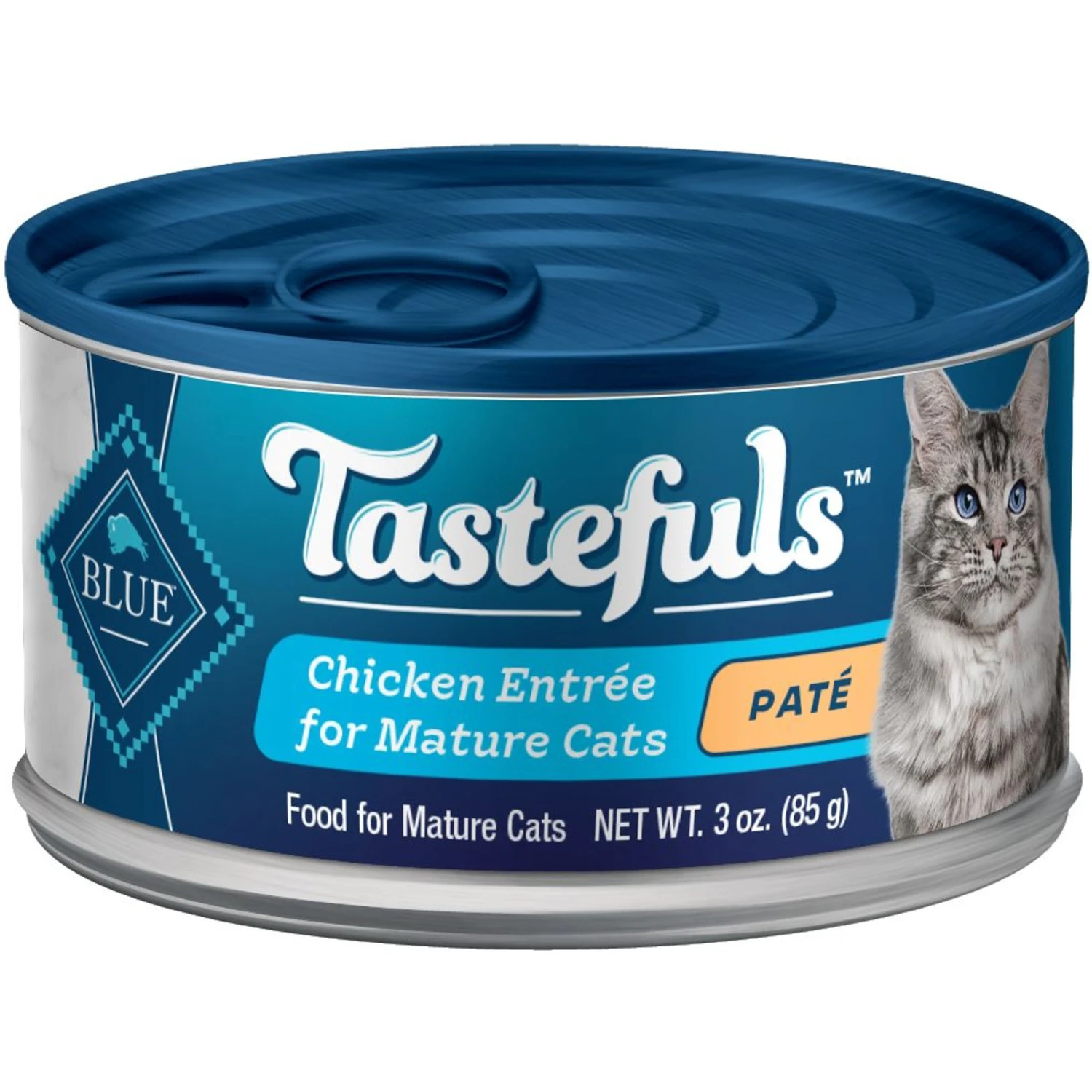 Blue Buffalo Tastefuls Chicken Entrée Mature Cats Pate Wet Cat Food, 3-oz Can, Case Of 24 3 Blue Buffalo Tastefuls Chicken Entrée Mature Cats Pate Wet Cat Food, 3-oz Can, Case Of 24