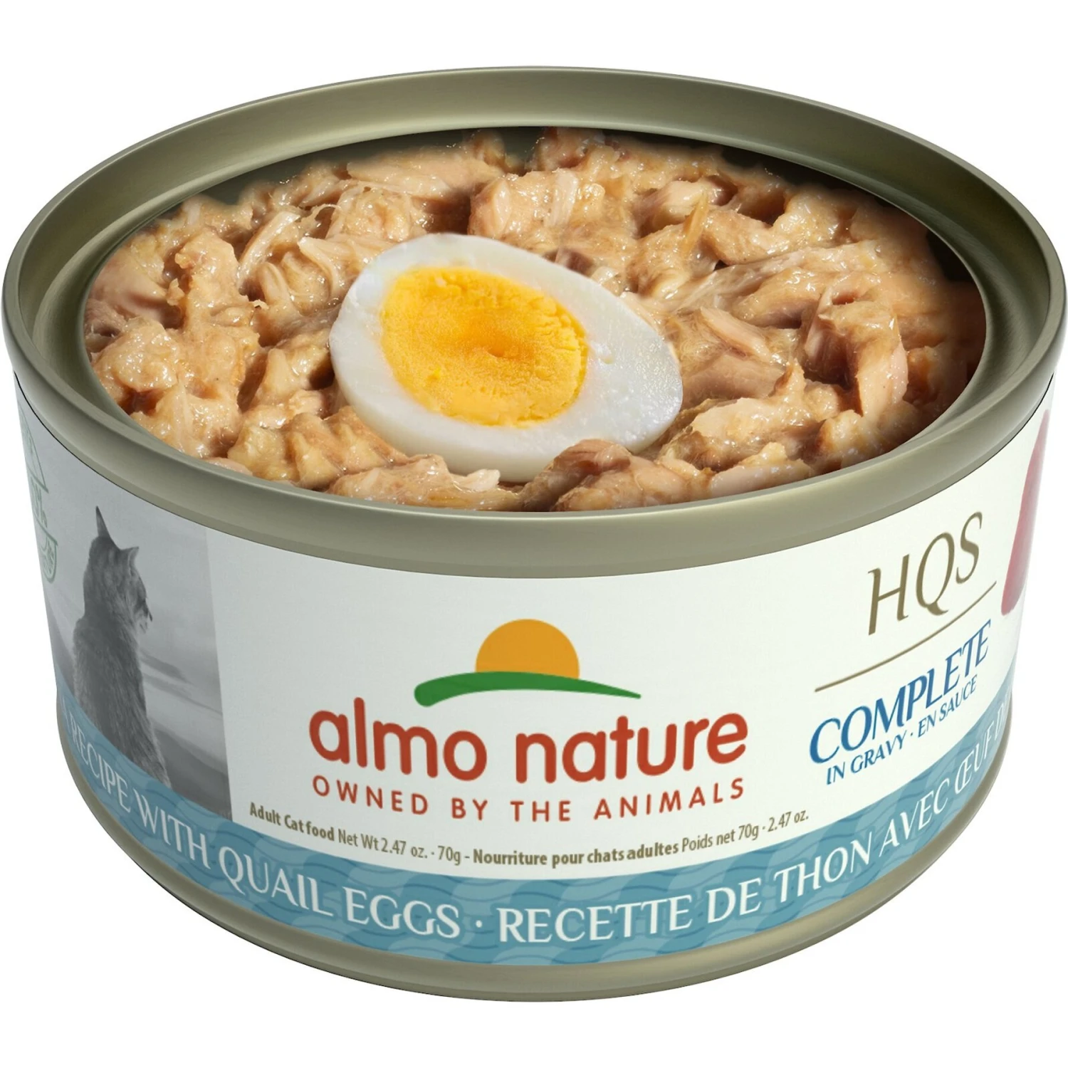 Almo Nature HQS Complete Tuna With Quail Egg Wet Cat Food, 2.47-oz Can, Case Of 12 4 Almo Nature HQS Complete Tuna With Quail Egg Wet Cat Food, 2.47-oz Can, Case Of 12 - Image 2