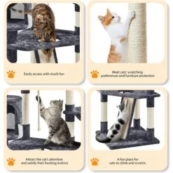 Yaheetech 79-in Plush Cat Tree & Condo, Dark Gray/White -Almo nature Sales 266560 PT5. AC SS1800 V1691161707