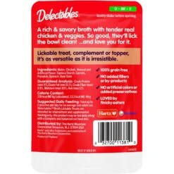 Hartz Delectables Savory Broths Chicken & Veggies Grain-Free Lickable Cat Treats, 1.4-oz Pouch, Pack Of 12 -Almo nature Sales 276007 PT2. AC SS1800 V1665004373