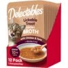 Hartz Delectables Savory Broths Senior 10+ Chicken & Tuna Grain-Free Lickable Cat Treats, 1.4-oz Pouch, Pack Of 12