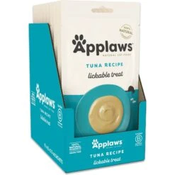 Applaws Purée Tuna Grain-Free Lickable Cat Treats, 8 Count, 0.25oz Pouch, Case Of 10