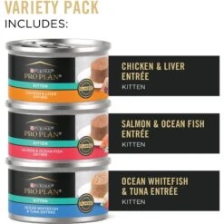 Purina Pro Plan Focus Kitten Favorites Variety Pack Canned Cat Food & Fancy Feast Tender Feast Variety Pack Canned Kitten Food -Almo nature Sales 293642 PT6. AC SS1800 V1620092252