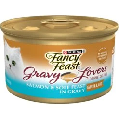 Tiny Tiger Chunks In EXTRA Gravy Salmon & Whitefish Recipe Grain-Free Canned Cat Food & Fancy Feast Gravy Lovers Salmon & Sole Feast In Seared Salmon Flavor Gravy Gourmet Wet Cat Food -Almo nature Sales 298566 PT5. AC SS1800 V1692897356