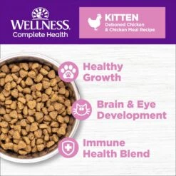 Wellness Complete Health Kitten Chicken Entree Recipe Natural Canned Cat Food & Wellness Complete Health Natural Grain-Free Deboned Chicken & Chicken Meal Dry Kitten Food -Almo nature Sales 298660 PT7. AC SS1800 V1621991274