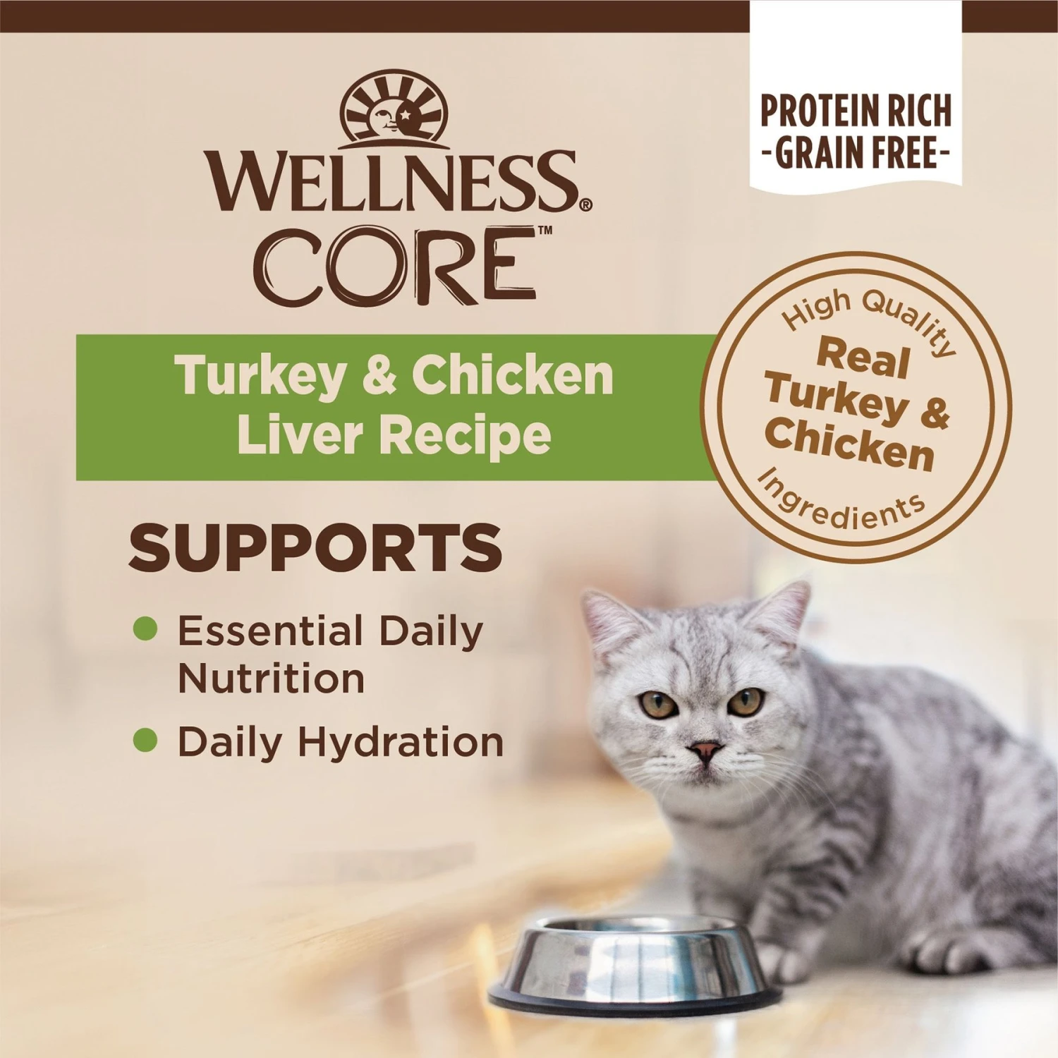 Wellness CORE Natural Grain-Free Turkey & Chicken Liver Pate Canned Kitten Food & Wellness CORE Grain-Free Salmon, Whitefish & Herring Pate Canned Kitten & Cat Food 7 Wellness CORE Natural Grain-Free Turkey & Chicken Liver Pate Canned Kitten Food & Wellness CORE Grain-Free Salmon, Whitefish & Herring Pate Canned Kitten & Cat Food - Image 5