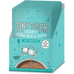 Tiny Tiger Lickables, Tuna & Shrimp Recipe, Bisque Cat Treat & Topper