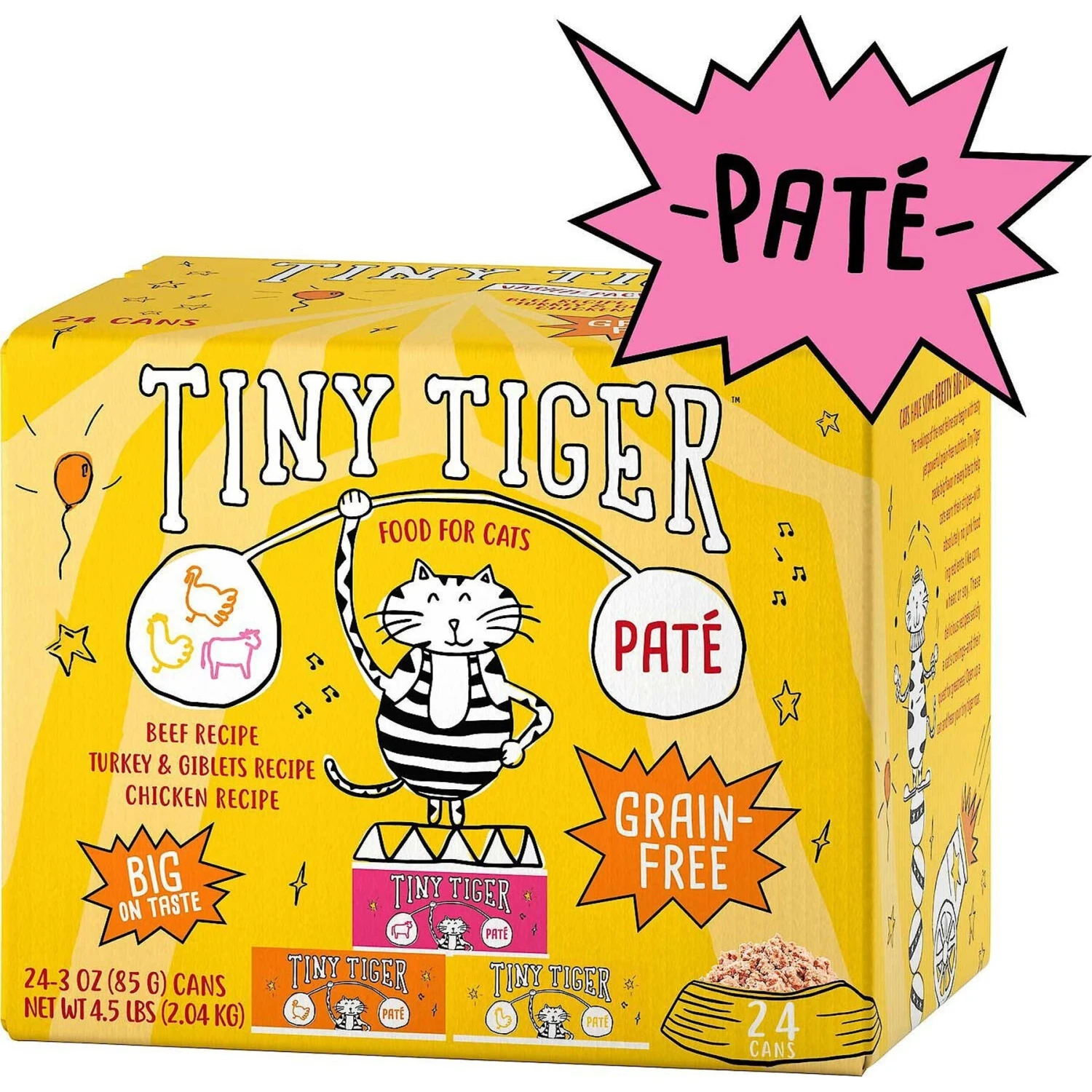 Tiny Tiger Pate Beef & Poultry Recipes Variety Pack Grain-Free Canned Cat Food & Tiny Tiger Crunchy Bunch, Fearless Feathers & Gracious Gills, Chicken & Seafood Flavor Cat Treats 4 Tiny Tiger Pate Beef & Poultry Recipes Variety Pack Grain-Free Canned Cat Food & Tiny Tiger Crunchy Bunch, Fearless Feathers & Gracious Gills, Chicken & Seafood Flavor Cat Treats - Image 2