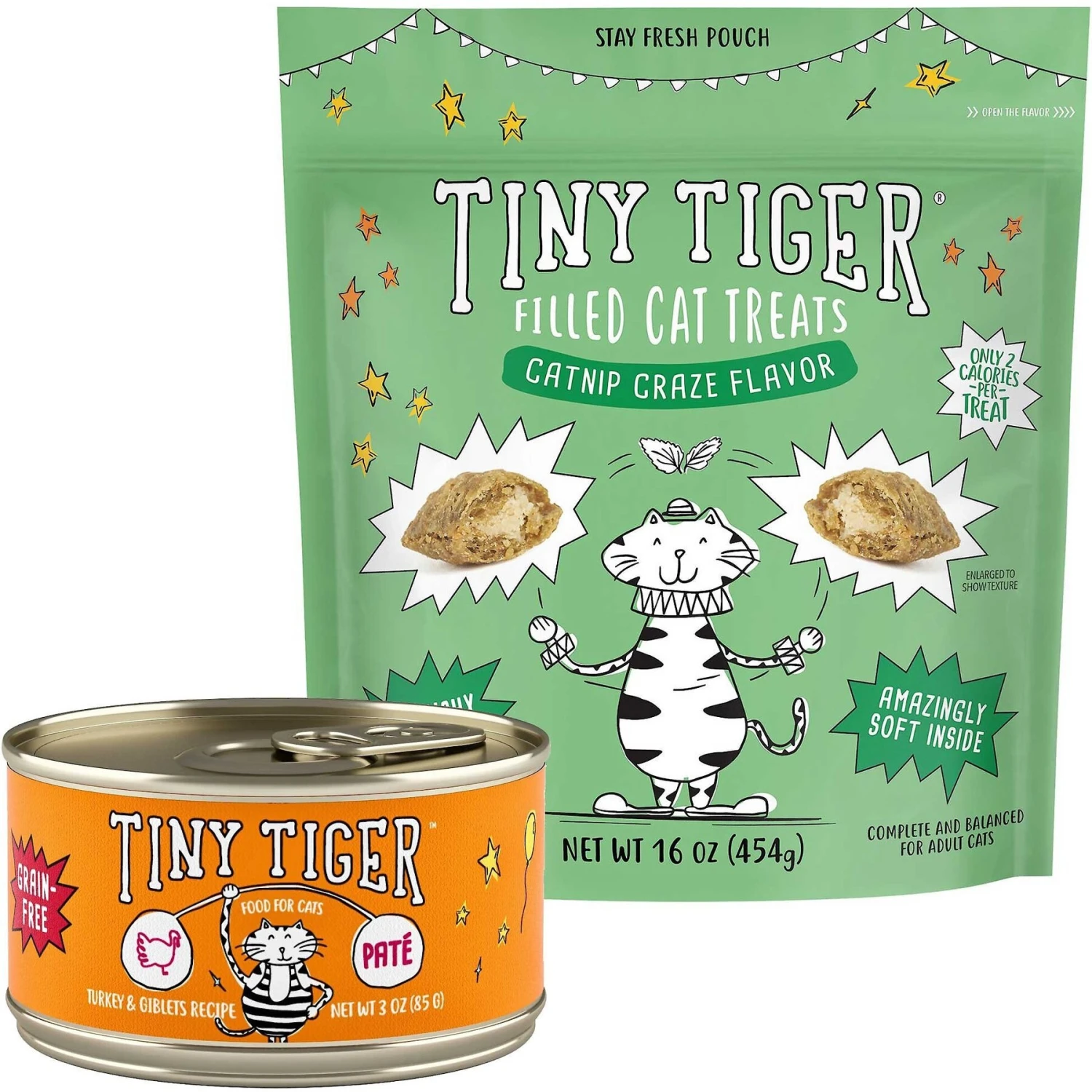 Tiny Tiger Pate Turkey & Giblets Recipe Grain-Free Canned Cat Food & Tiny Tiger Catnip Craze Flavor Filled Cat Treats 3 Tiny Tiger Pate Turkey & Giblets Recipe Grain-Free Canned Cat Food & Tiny Tiger Catnip Craze Flavor Filled Cat Treats