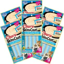 Inaba Churu Grain-Free Skin & Coat Tuna With Scallop Recipe Lickable Cat Treat, 24 Count -Almo nature Sales 316859 PT2. AC SS1800 V1633453902