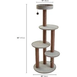 Two By Two The Pine 59-in Cat Tree, Gray -Almo nature Sales 316948 PT3. AC SS1800 V1642637495
