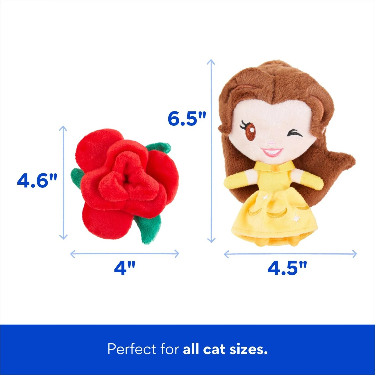 Disney Princess Belle Plush Cat Toy With Catnip, 2 Count 4 Disney Princess Belle Plush Cat Toy With Catnip, 2 Count - Image 2