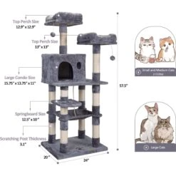 Coziwow By Jaxpety 58-in Cat Tree & Condo With Hammock, Grey 13 Coziwow By Jaxpety 58-in Cat Tree & Condo With Hammock, Grey -Almo nature Sales 330952 PT2. AC SS1800 V1677706855