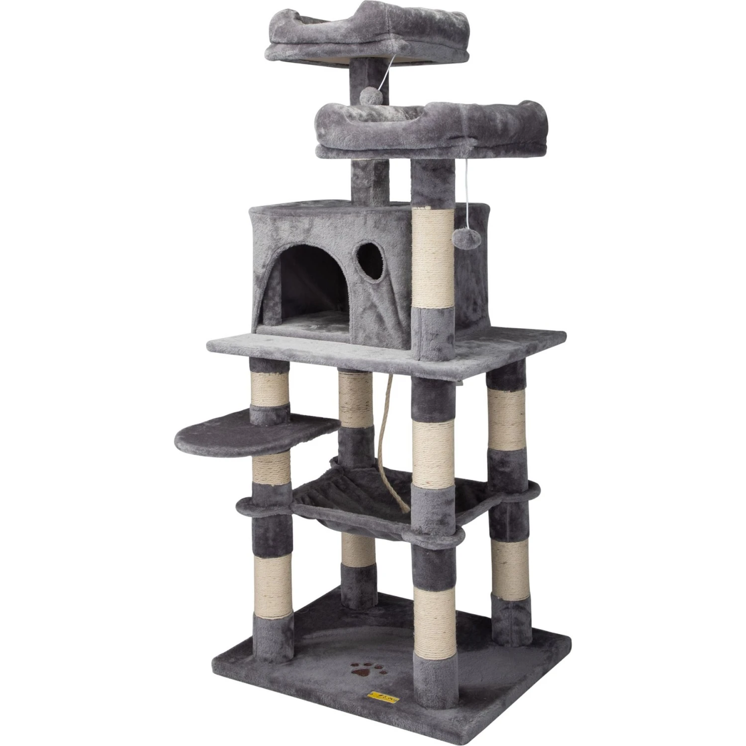 Coziwow By Jaxpety 58-in Cat Tree & Condo With Hammock, Grey 6 Coziwow By Jaxpety 58-in Cat Tree & Condo With Hammock, Grey - Image 4
