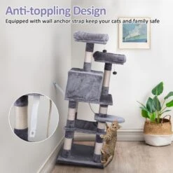 Coziwow By Jaxpety 58-in Cat Tree & Condo With Hammock, Grey 19 Coziwow By Jaxpety 58-in Cat Tree & Condo With Hammock, Grey -Almo nature Sales 330952 PT8. AC SS1800 V1663603231