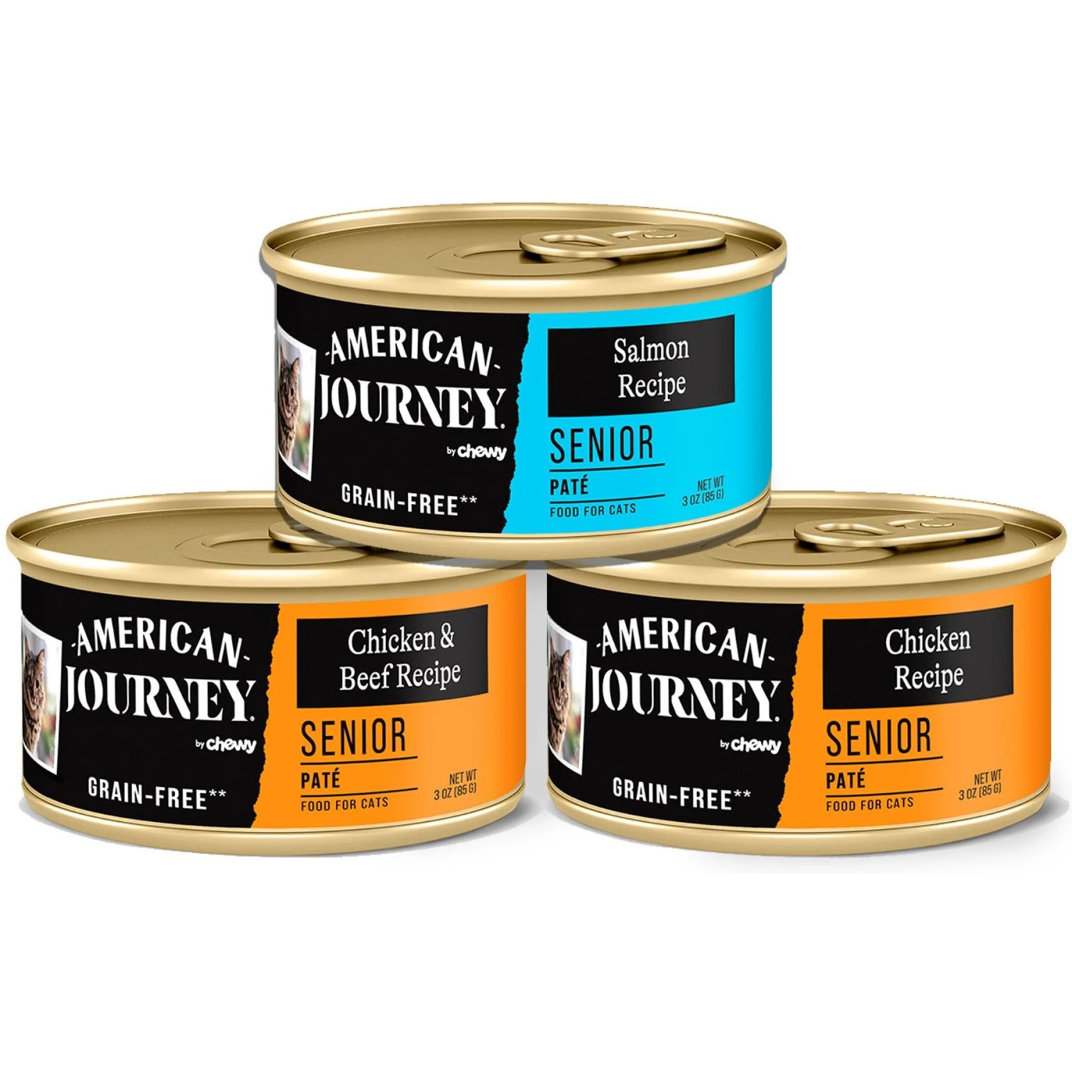 American Journey Pate Senior Wet Cat Food Variety Pack, 3-oz Can, Case Of 24 3 American Journey Pate Senior Wet Cat Food Variety Pack, 3-oz Can, Case Of 24