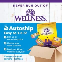 Wellness Complete Health Kitten Variety Pack Grain-Free Canned Cat Food, 3-oz, Case Of 12 -Almo nature Sales 333302 PT8. AC SS1800 V1636755132