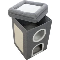 TRIXIE Saul 2-Story Cat Condo & Perch, Gray -Almo nature Sales 333730 PT5. AC SS1800 V1634080896