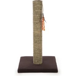 SmartyKat Simply Scratch Seagrass Cat Scratch Post With Feather Cat Toy