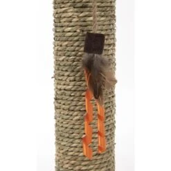 SmartyKat Simply Scratch Seagrass Cat Scratch Post With Feather Cat Toy -Almo nature Sales 336395 PT2. AC SS1800 V1634310232