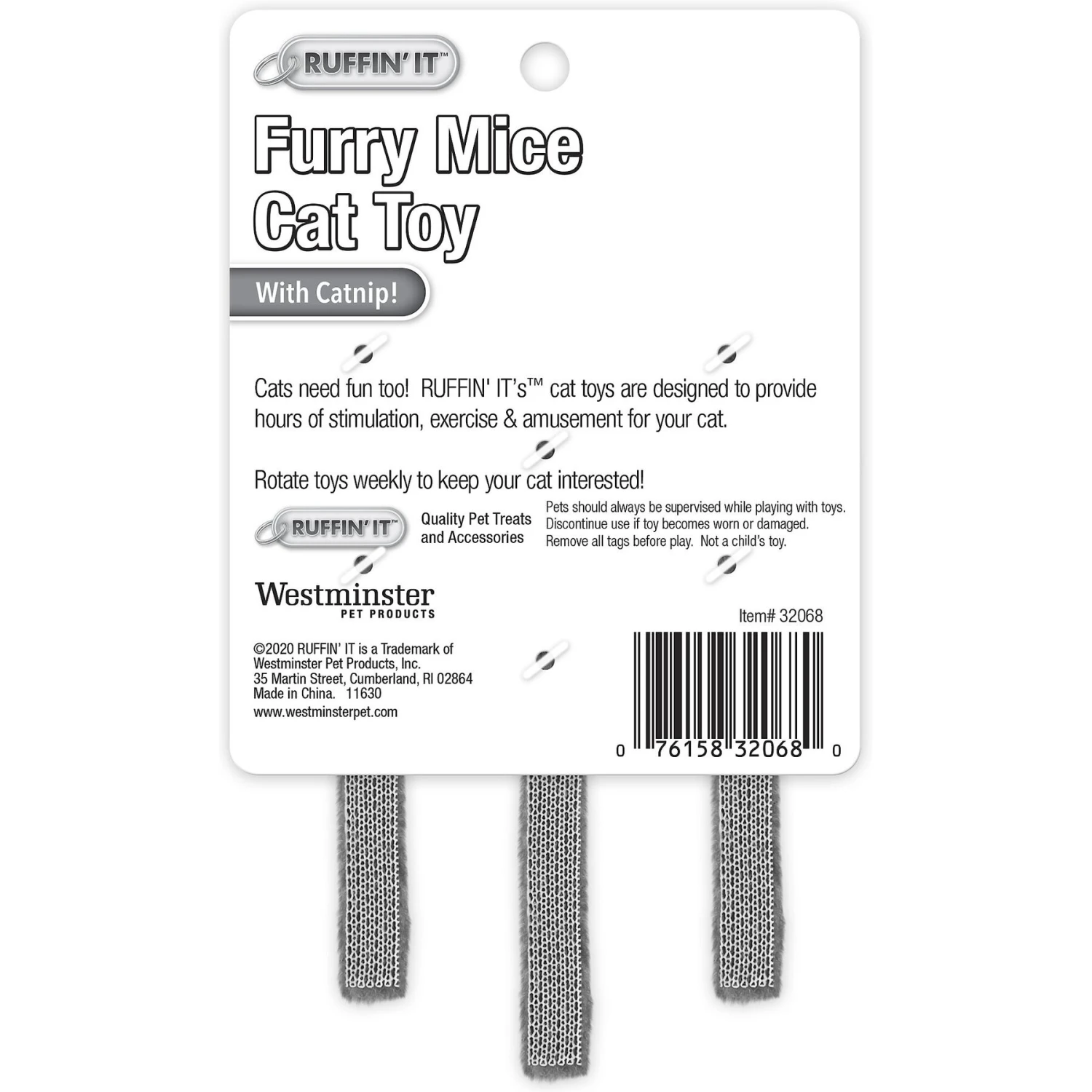 RUFFIN' IT Fur Mice Cat Toy, 3 Count 4 RUFFIN' IT Fur Mice Cat Toy, 3 Count - Image 2
