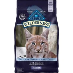 Blue Buffalo Wilderness High Protein Natural Grain-Free Chicken Mature Dry Cat Food & Blue Buffalo Wilderness Pate Variety Pack Duck, Chicken & Salmon Grain-Free Cat Canned Food -Almo nature Sales 338653 PT1. AC SS1800 V1635894873