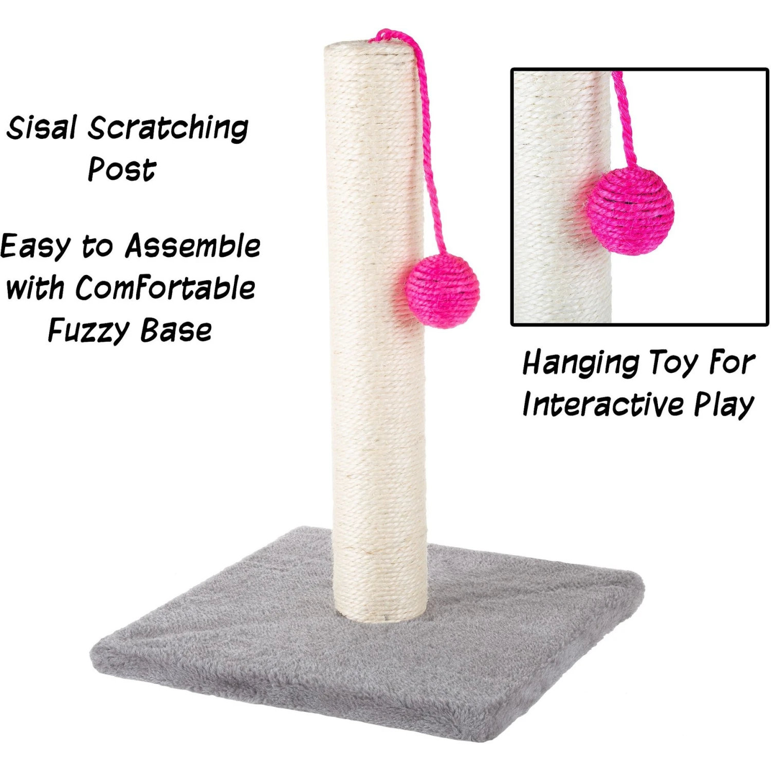 Pet Adobe 17-in Sisal Cat Scratching Post With Toy 5 Pet Adobe 17-in Sisal Cat Scratching Post With Toy - Image 3