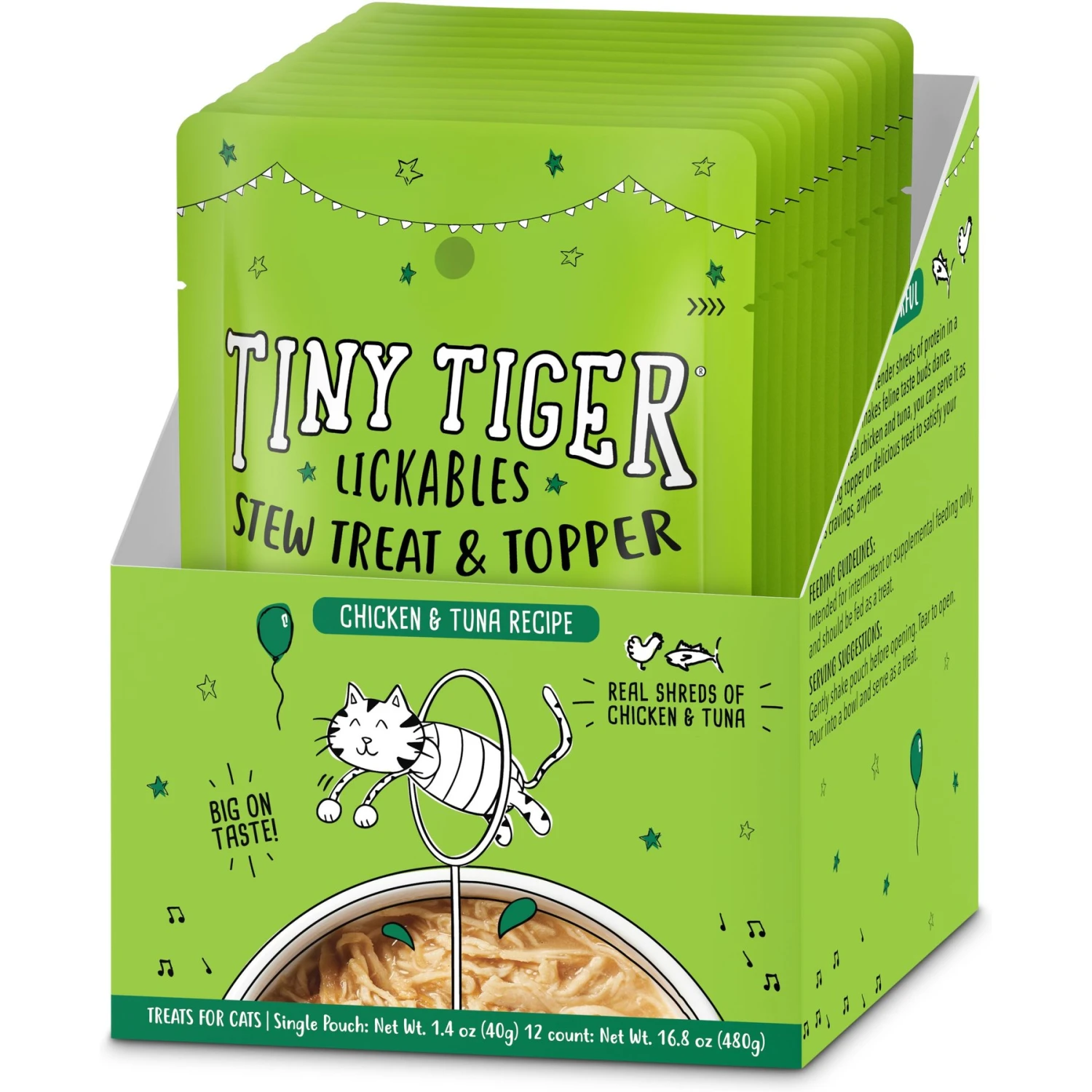 Tiny Tiger Lickables Stew Chicken & Tuna Recipe Cat Treat & Topper 3 Tiny Tiger Lickables Stew Chicken & Tuna Recipe Cat Treat & Topper