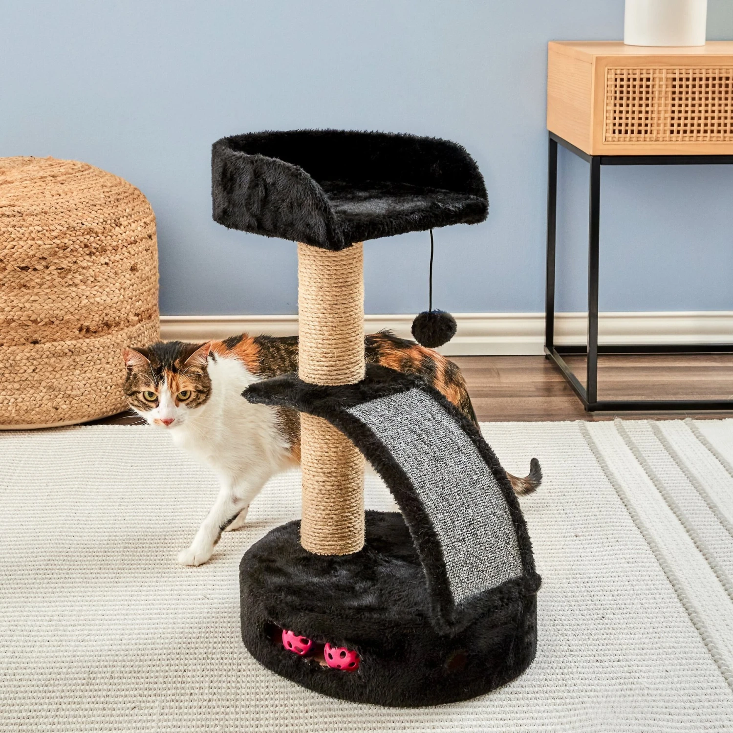 Two By Two The Camellia Sisal Cat Tree, Small, Black 6 Two By Two The Camellia Sisal Cat Tree, Small, Black - Image 4